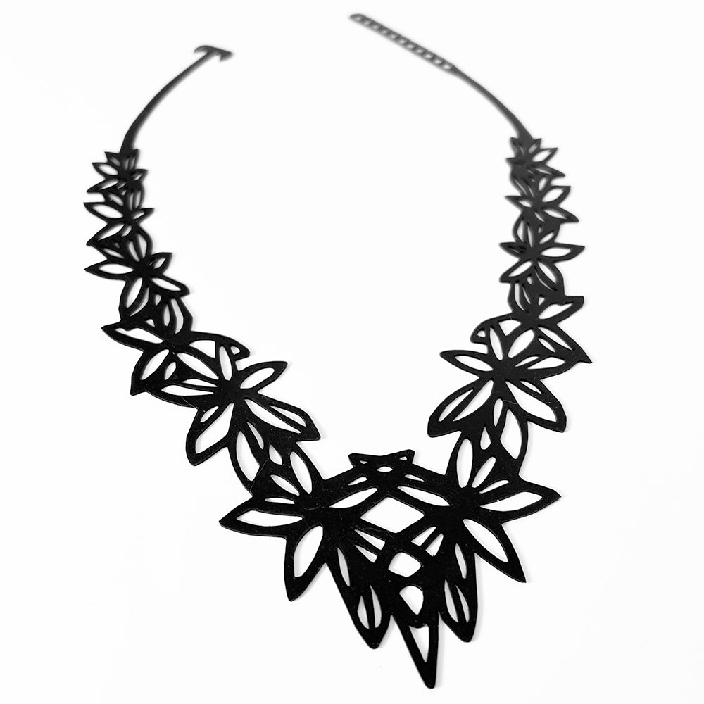 Wildflower Necklace handcrafted in Black Verdasil® | Verdacious - Bold By Design | Performance Jewelry |  KADEN & KAI®