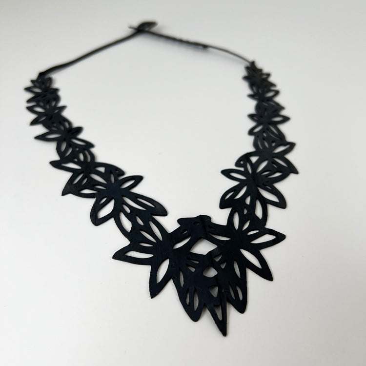 Wildflower Necklace handcrafted in Black Verdasil® | Verdacious - Bold By Design | Sustainable Fashion Jewelry |  KADEN & KAI®