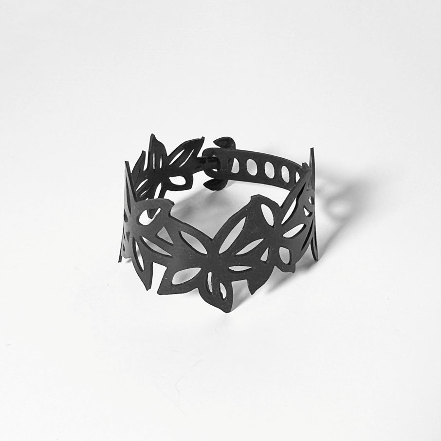 Wildflower Bracelet handcrafted in Black Verdasil® | Verdacious - Bold By Design | Sustainable Fashion Jewelry |  KADEN & KAI®