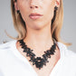Wildflower Necklace and Button Earrings handcrafted in Black Verdasil® | Verdacious - Bold By Design | Sustainable Fashion Jewelry |  KADEN & KAI®