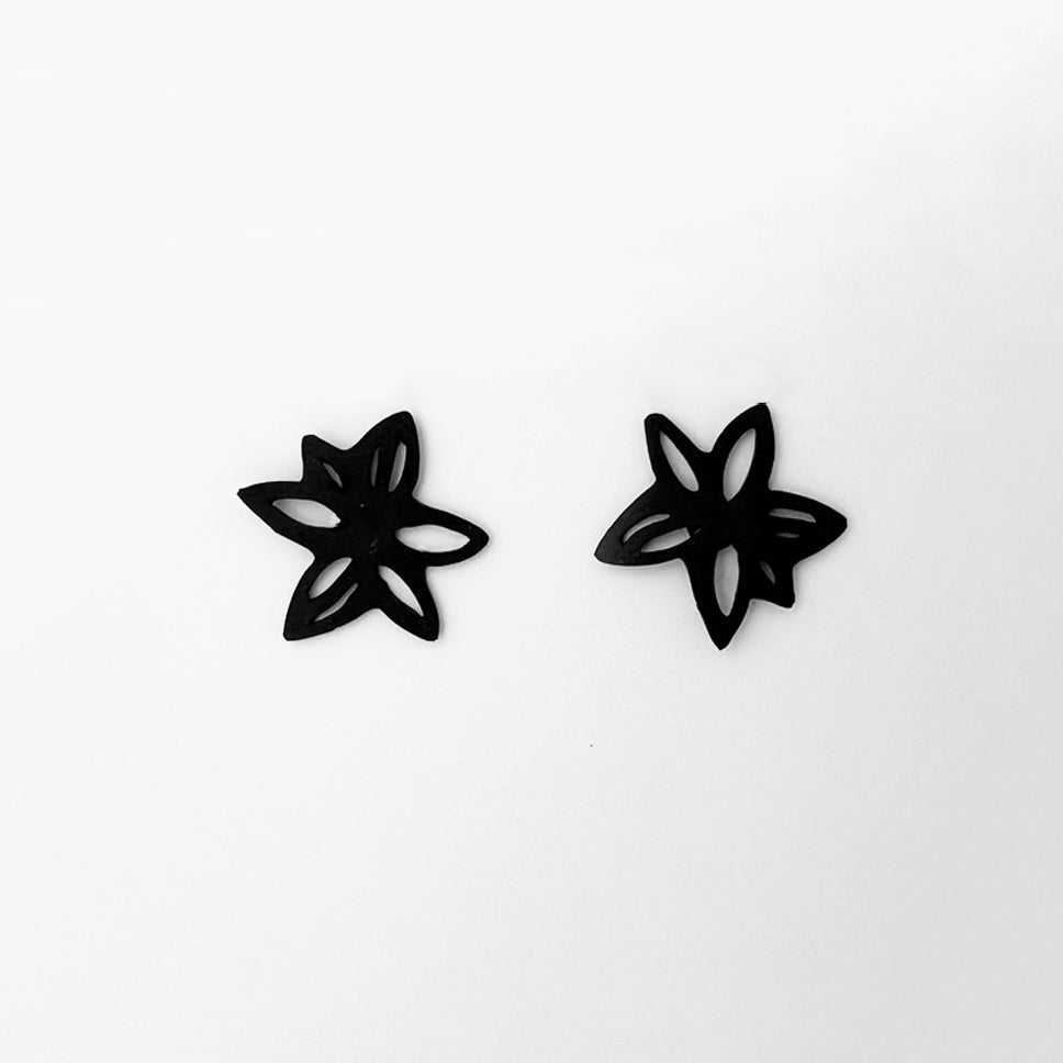 Wildflower Button Earrings handcrafted in White Verdasil™, Verdacious™ collection — Bold By Design. Performance jewelry by KADEN & KAI®.