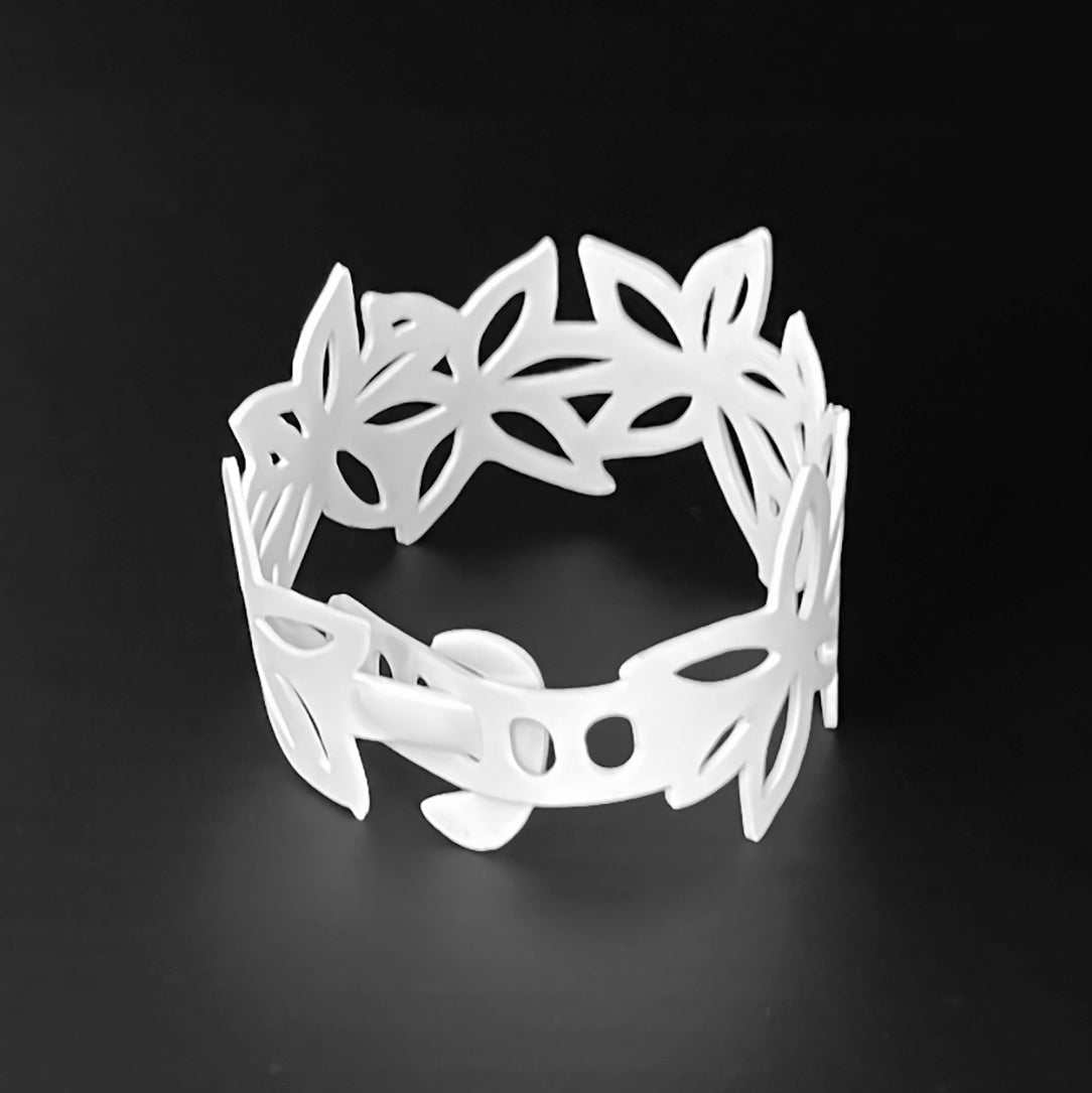 Wildflower Bracelet handcrafted in White Verdasil® | Verdacious - Bold By Design | Sustainable Fashion Jewelry |  KADEN & KAI®