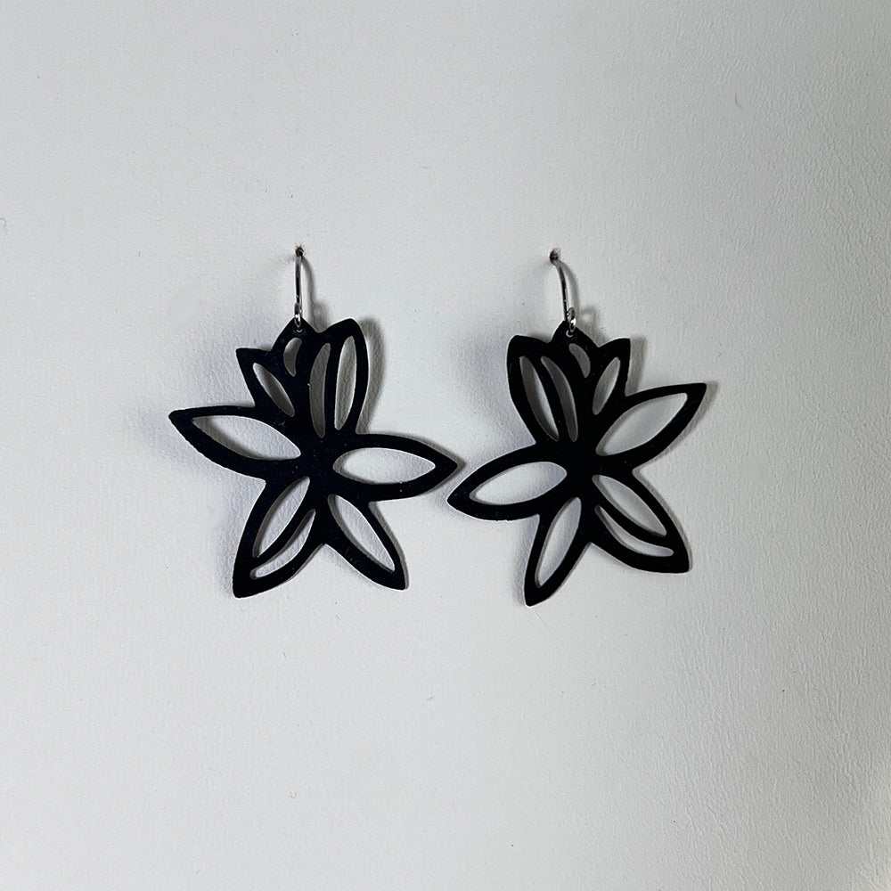 Wildflower Earrings handcrafted in Black Verdasil® | Verdacious - Bold By Design | Sustainable Fashion Jewelry |  KADEN & KAI®