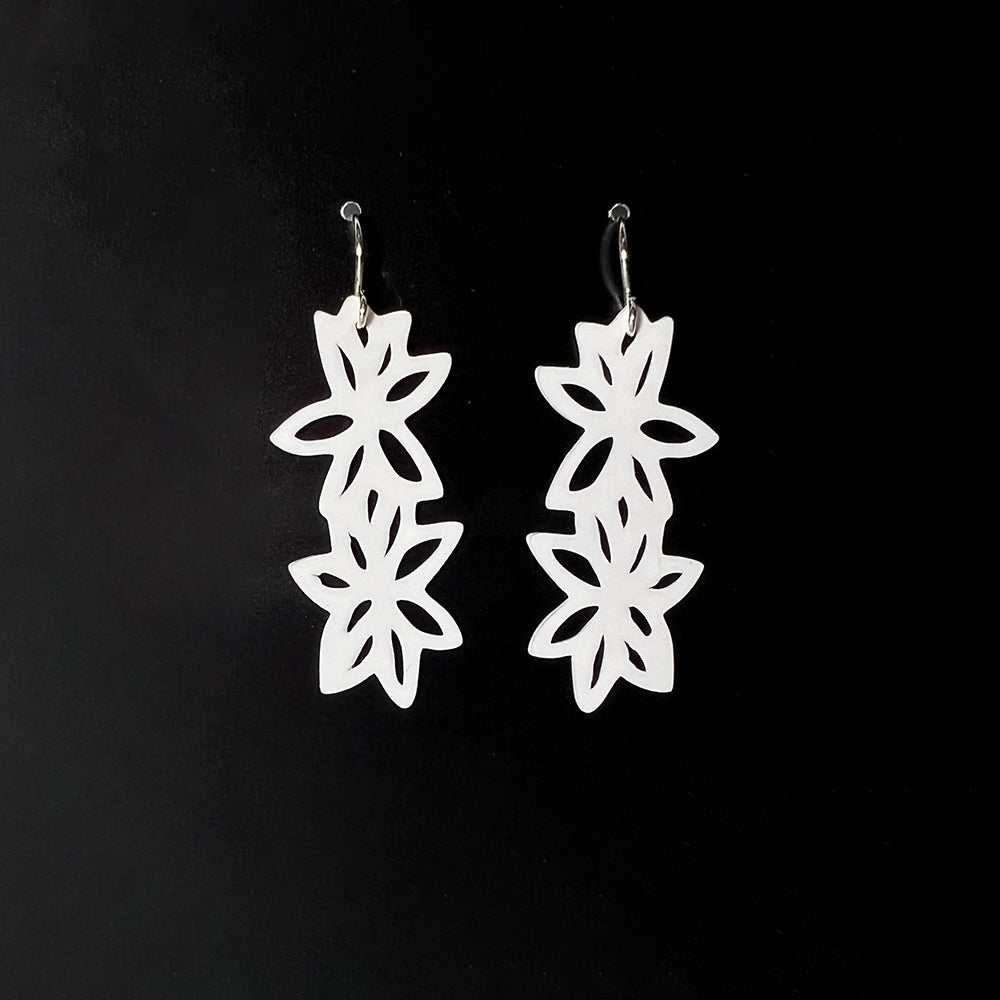 Wildflower Earrings handcrafted in White Verdasil® | Verdacious - Bold By Design | Sustainable Fashion Jewelry |  KADEN & KAI®