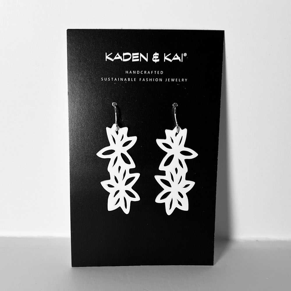 Wildflower Earrings handcrafted in White Verdasil® | Verdacious - Bold By Design | Sustainable Fashion Jewelry |  KADEN & KAI®