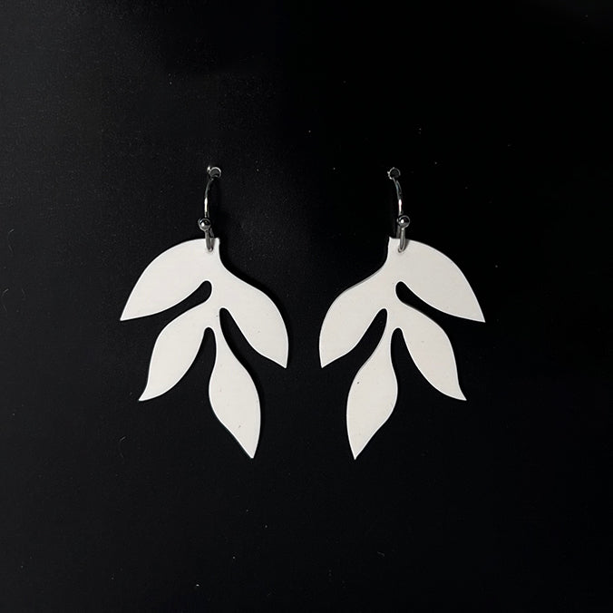 Wisteria Cascading Leaf Earrings handcrafted in White Verdasil® | Verdari Performance Jewelry |  KADEN & KAI®