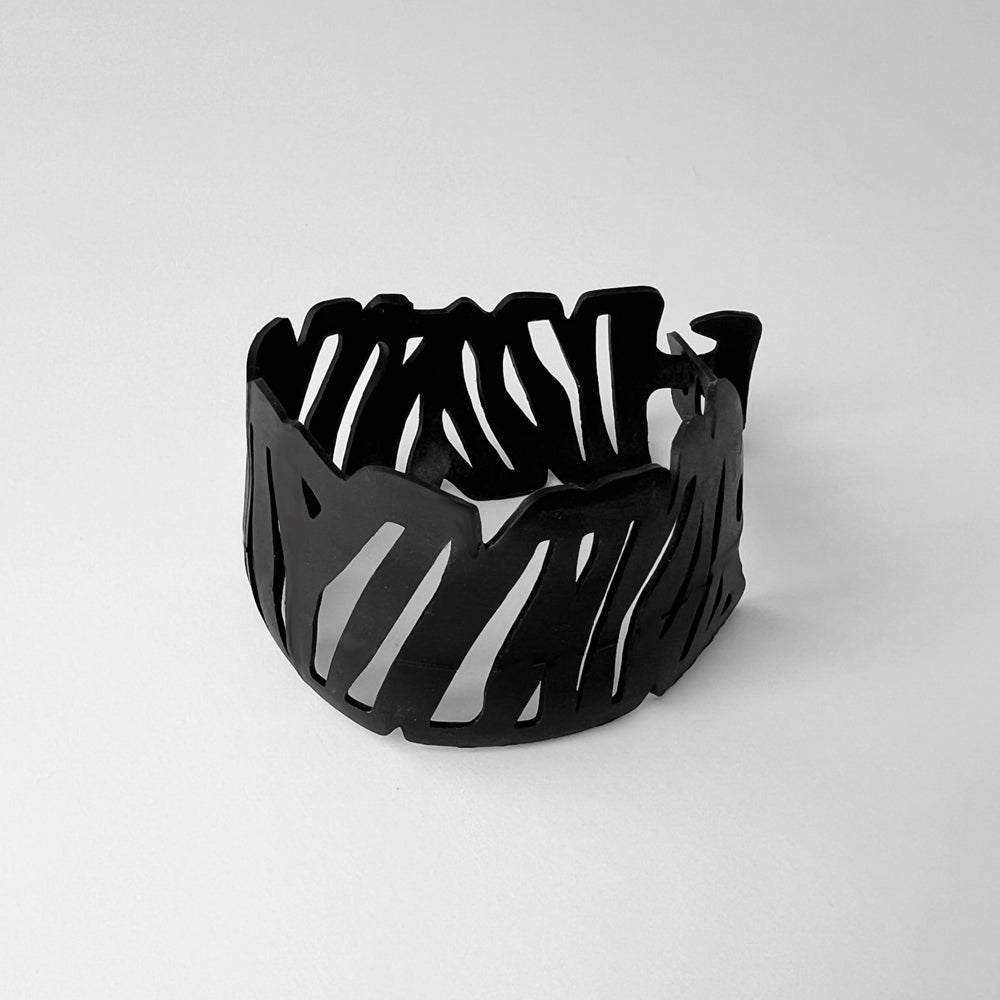 Zebra Bracelet handcrafted in Black Verdasil®, Verdacious™ collection — Bold By Design. Performance jewelry by KADEN & KAI®.