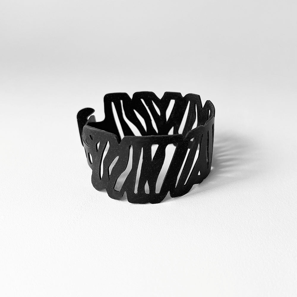 Zebra Bracelet handcrafted in Black Verdasil®, Verdacious™ collection — Bold By Design. Performance jewelry by KADEN & KAI®.