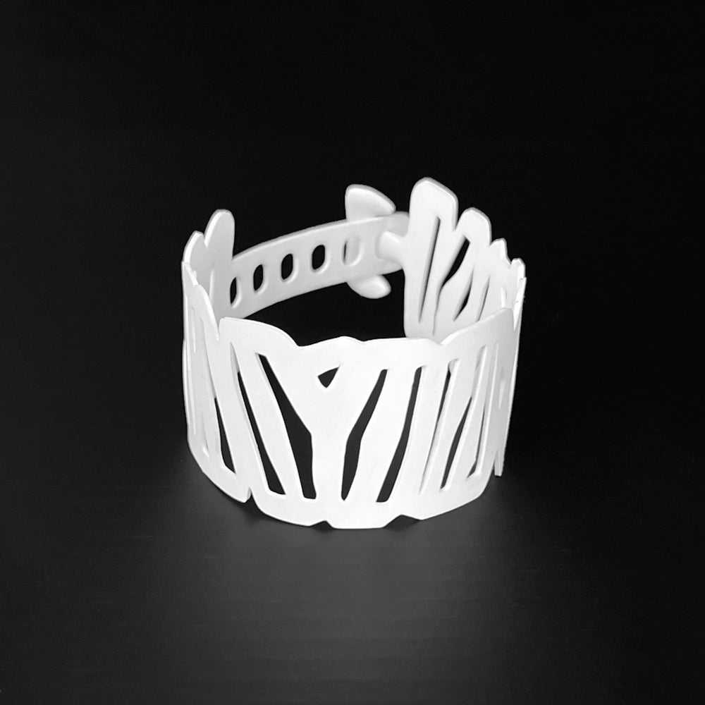 Zebra Bracelet handcrafted in White Verdasil®, Verdacious™ collection — Bold By Design. Performance jewelry by KADEN & KAI®.