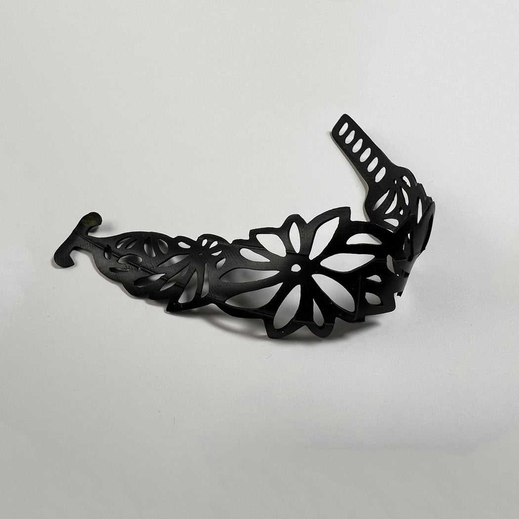 Front View of Tropical Black Flower Bracelet | Sustainable Fashion Jewelry | Kaden & Kai