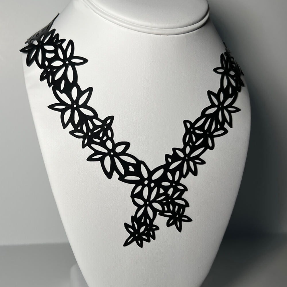 Daisy Necklace handcrafted in Black Verdasil® | Verdacious - Bold By Design | Performance Jewelry |  KADEN & KAI®