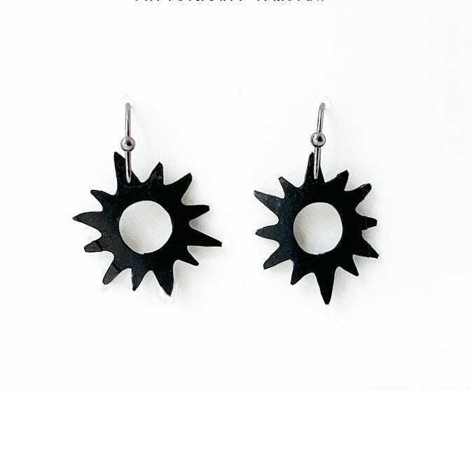 Sunburst Bicycle Tube Earrings | Sustainable Fashion Earrings | Kaden & Kai